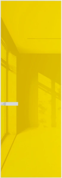 Алюминиевая дверь Profil Doors 1AGN ГЛЯНЕЦ Вайт Желтый лак