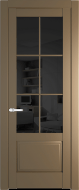 Межкомнатная дверь Profil Doors 4.2.2 (p.6) Перламутр золото Черное тонированное