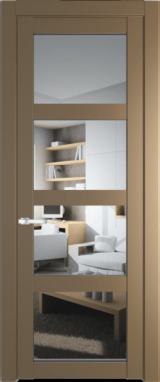 Межкомнатная дверь Profil Doors 1.4.2 PD Прозрачное Перламутр золото
