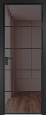 Алюминиевая дверь Profil Doors 14 AG Черный матовый Золотистая бронза