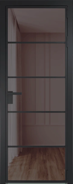Алюминиевая дверь Profil Doors 14 AG Черный матовый Золотистая бронза