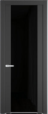 Межкомнатная дверь Profil Doors 1.13 P Черный триплекс Графит (Pantone 425С)