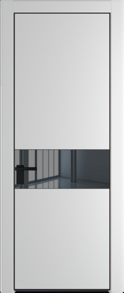 Межкомнатная дверь Profil Doors 17 PA Черный матовый RAL9005 Зеркало Grey Крем Вайт (RAL 120-02)