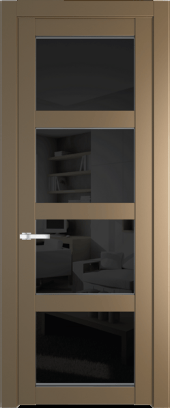 Межкомнатная дверь Profil Doors 1.4.2 PD Черное тонированное Перламутр золото