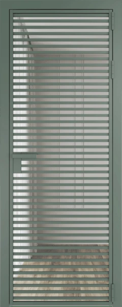 Алюминиевая дверь Profil Doors 12 AG Зеленый воск Прозрачное