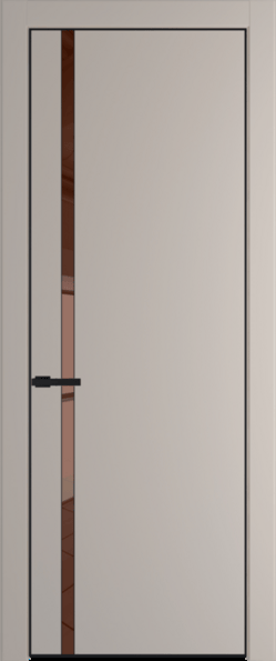 Межкомнатная дверь Profil Doors 21 PA Черный матовый RAL9005 Зеркало бронзовое Сэнд