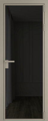 Алюминиевая дверь Profil Doors 1 AG Никель матовый Черное тонированное