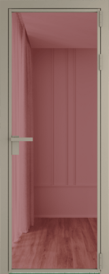 Алюминиевая дверь Profil Doors 1 AG Никель матовый Розовое шпион