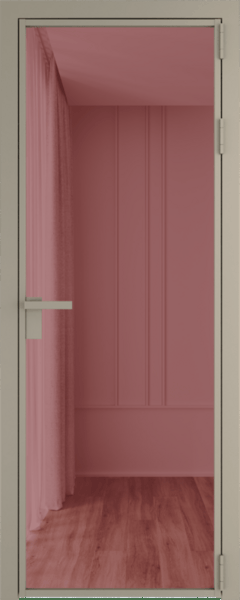 Алюминиевая дверь Profil Doors 1 AG Никель матовый Розовое шпион