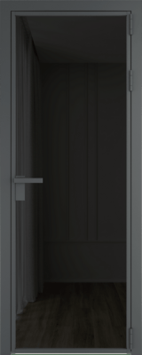 Алюминиевая дверь Profil Doors 1 AG Серая ночь Черное тонированное