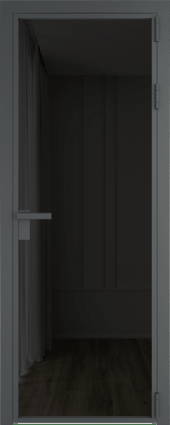 Алюминиевая дверь Profil Doors 1 AG Серая ночь Черное тонированное