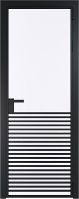 Алюминиевая дверь Profil Doors 16 AG Черный матовый RAL9005 Монохром белый просветленный