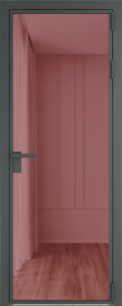 Алюминиевая дверь Profil Doors 1 AG Серая ночь Розовое шпион