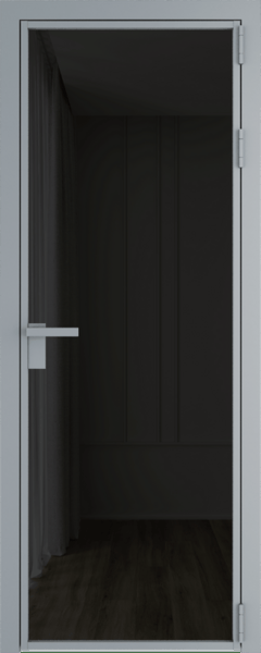 Алюминиевая дверь Profil Doors 1 AG Серебро Черное тонированное