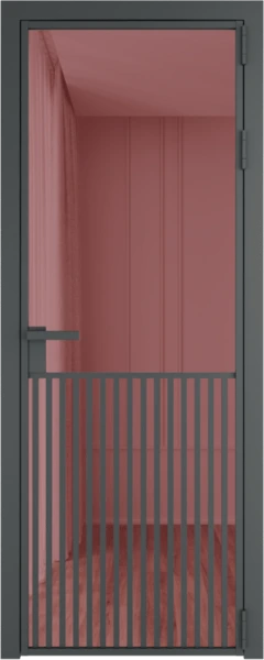 Алюминиевая дверь Profil Doors 15 AG Серая ночь Розовое шпион