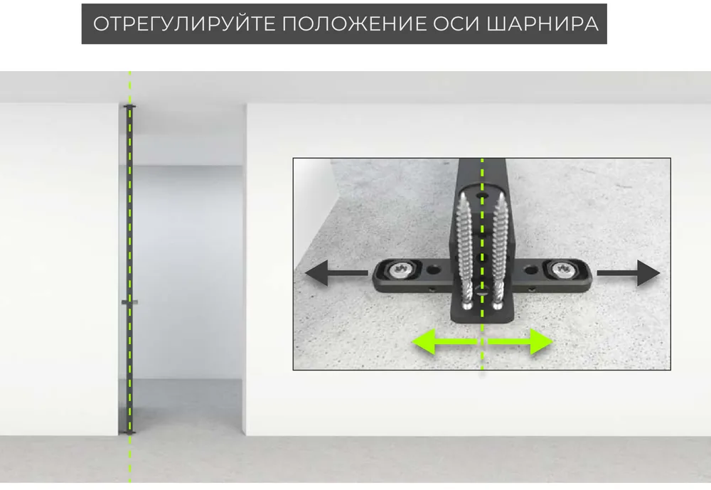 Положение оси шарнира: заводская схема